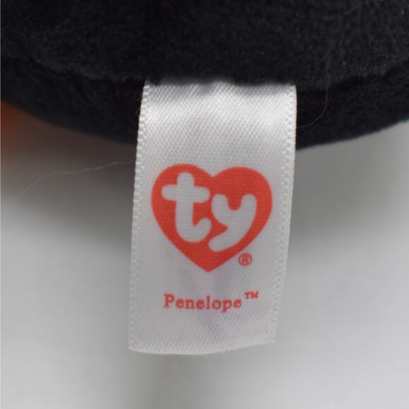 TY Beanie Boo Penelope Penguin 6" plush small stuffed animal w/ hat glitter eyes - Picture 3 of 5